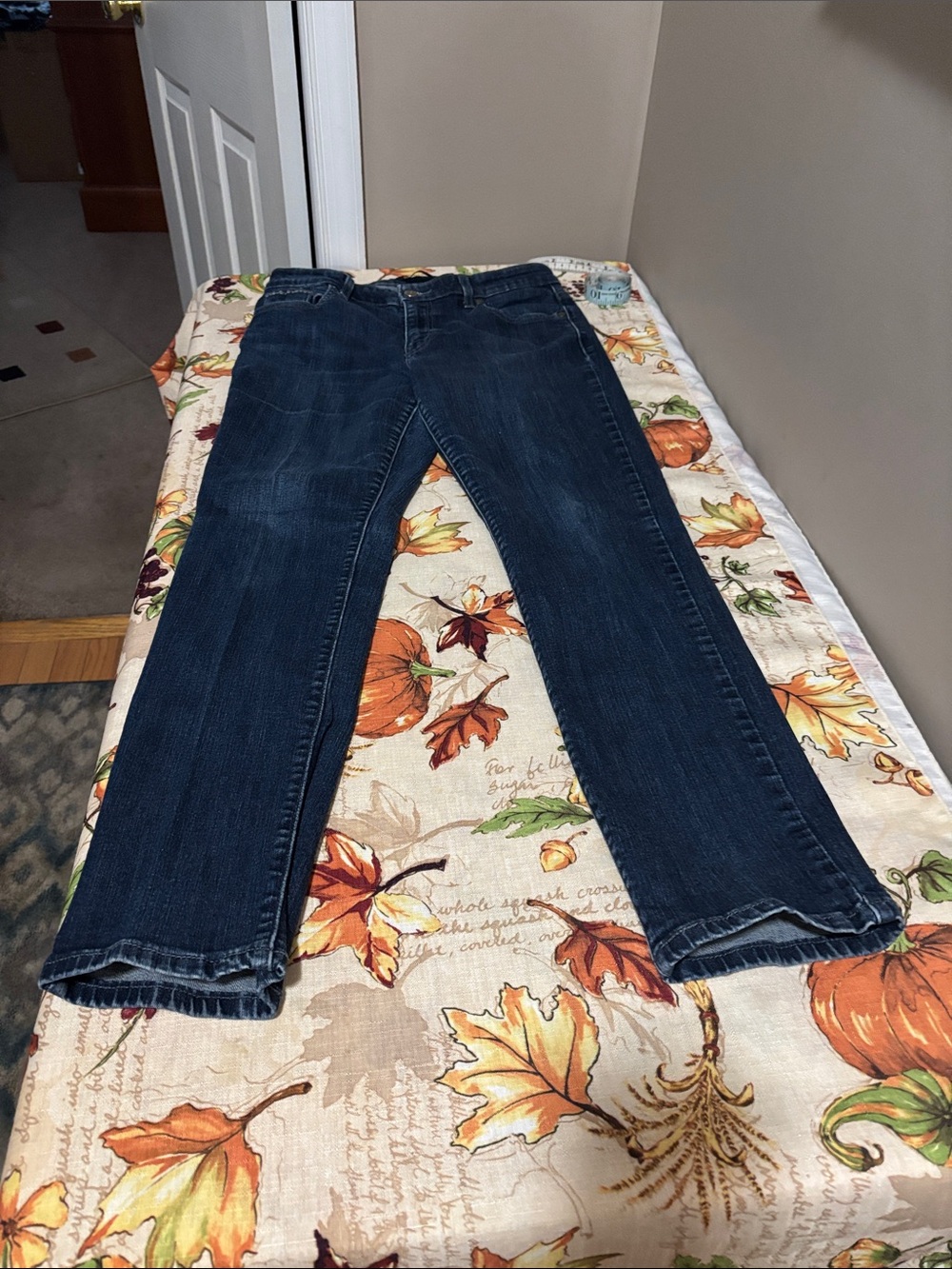 Dark Wash Straight Leg Jeans - Blue